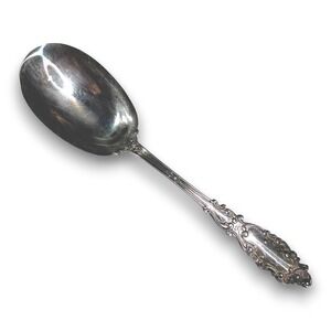 Gorham EP Silver Plate Large Serving Spoon Ornate Scalloped Handle